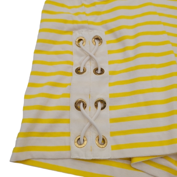 Lauren Ralph Lauren Striped Cotton Flutter-Sleeve T-Shirt Womens Sz L - Picture 7 of 13